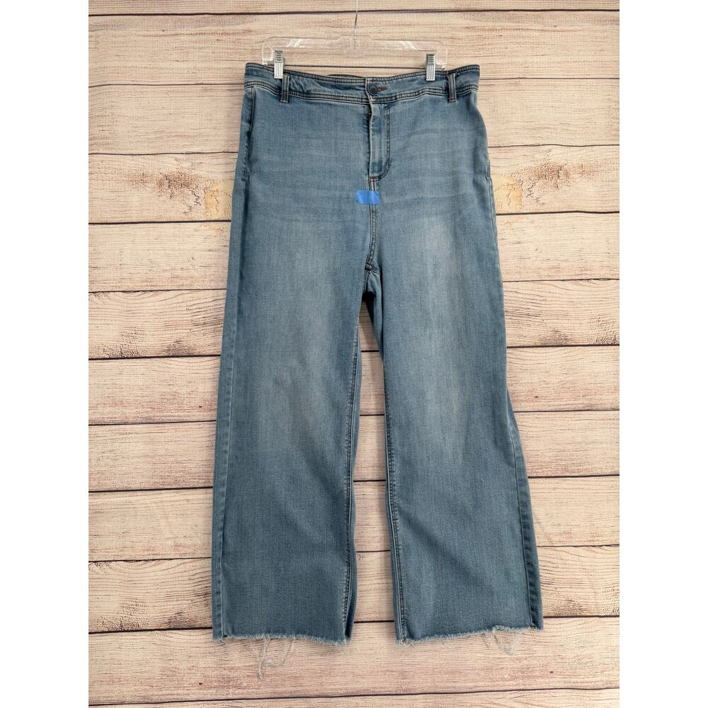 OAT New York High Rise Wide Leg Jean Womens 16W Blue Medium Wash Denim
